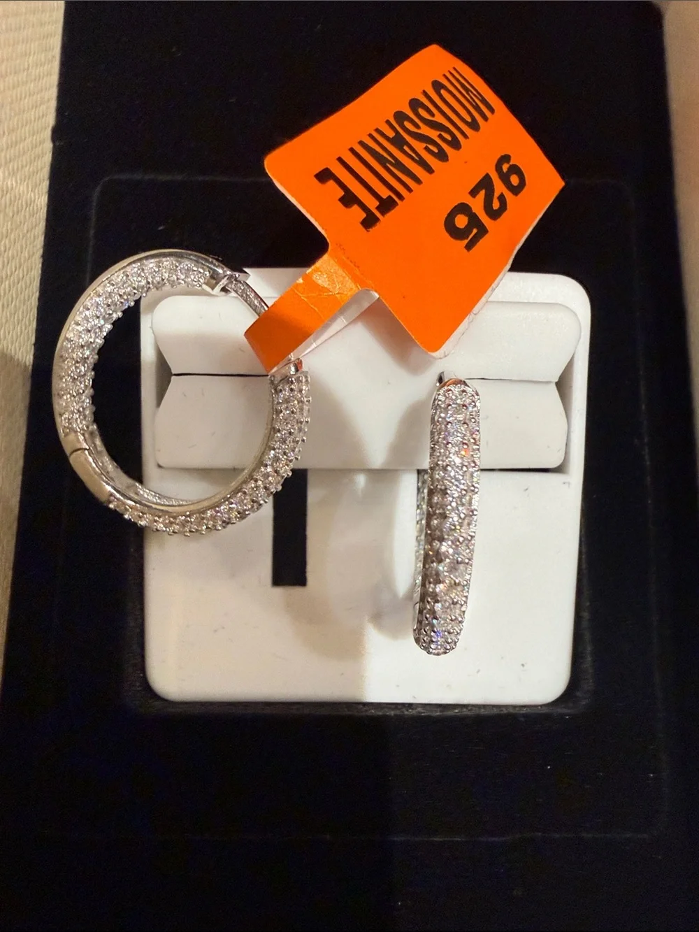 Sterling Silver Moissanite Pavé Hoop Earrings - 2.0 CTW